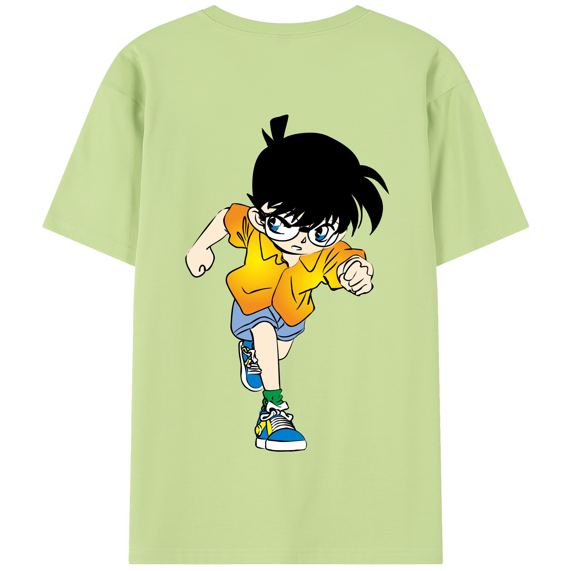 （画像用） 名探偵コナン 江戸川 コナン Detective Conan Conan Edogawa 綿100％半袖Tシャツ（背面プリント）